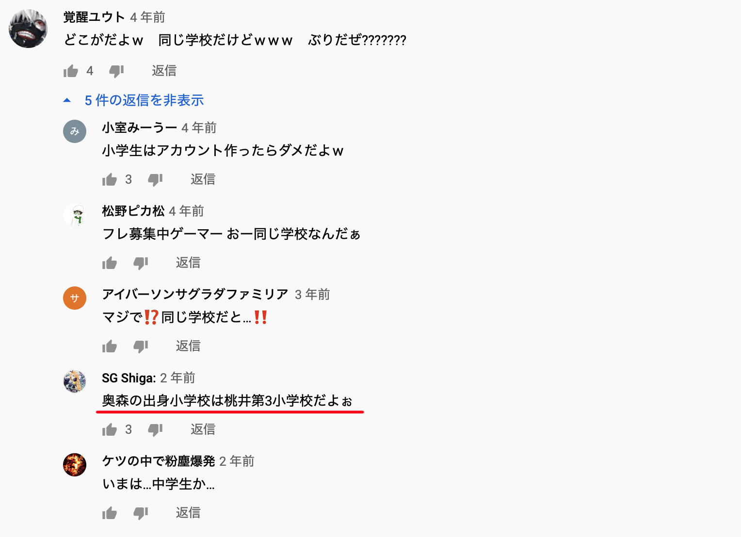 奥森皐月は桃井第三小学校出身?