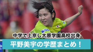 【平野美宇の学歴】中学で上京し大原学園高校出身!卒アル画像が可愛いとの噂!